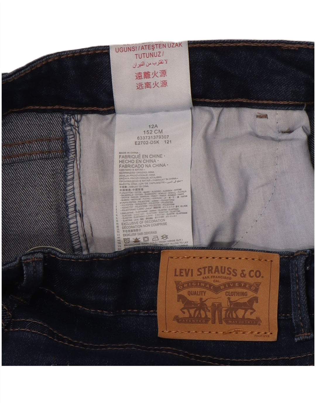 Jeans Levi'S Boys 710 Super Skinny 11-12 ani W28 L29 Blue Bumbac