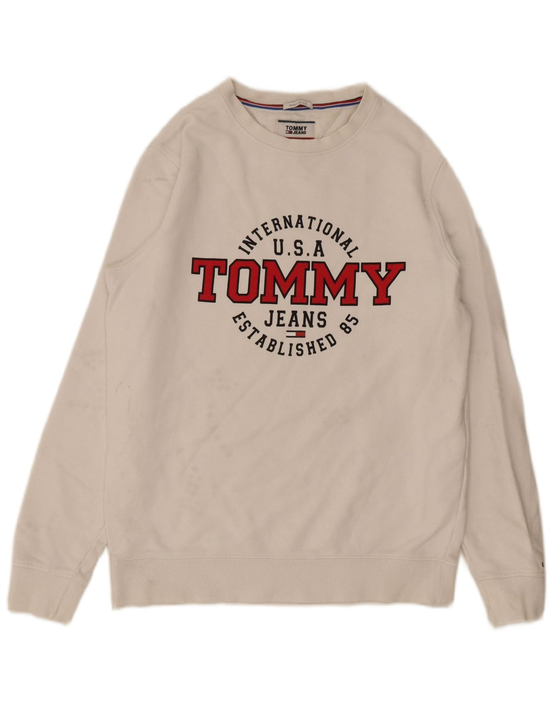 Hanorac pentru bărbați Tommy Hilfiger, cu formă regulată, din bumbac alb mediu