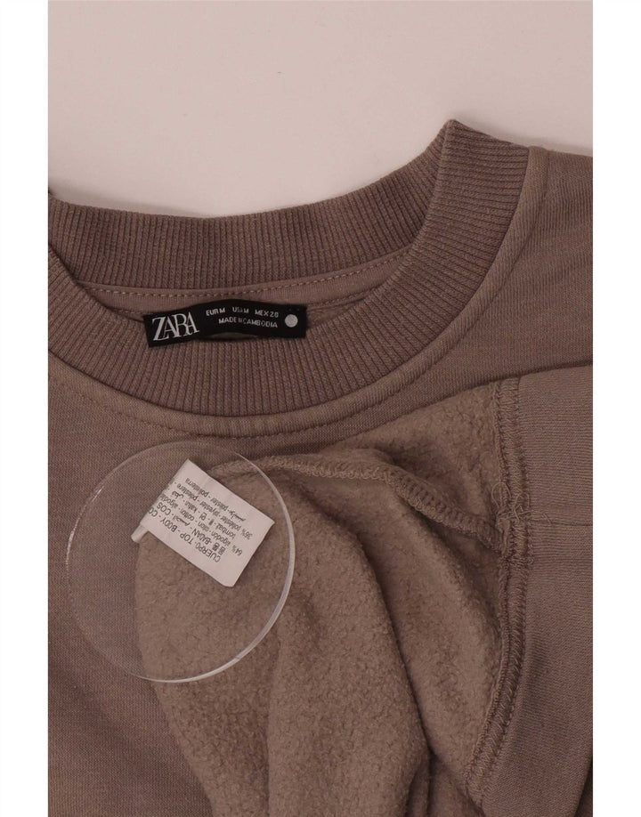 Pulover pentru femei Zara UK 14, bumbac gri mediu