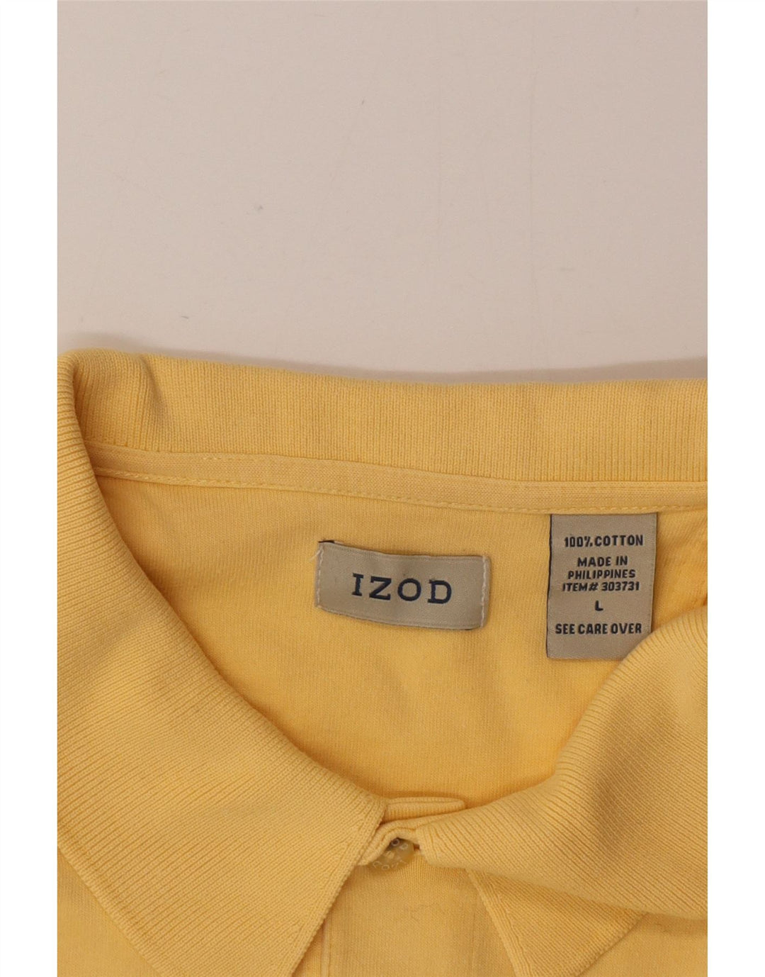 Tricou polo Izod pentru bărbați, bumbac galben mare