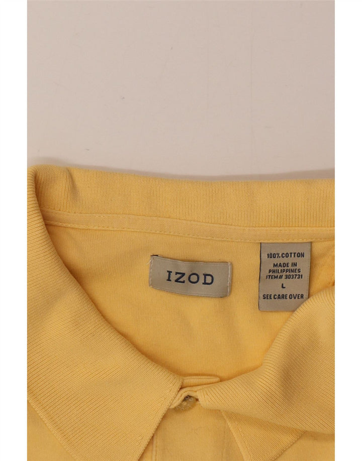 Tricou polo Izod pentru bărbați, bumbac galben mare