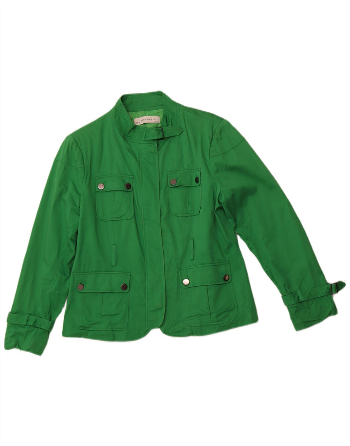 Jachetă ZARA pentru femei, UK 18, verde, bumbac
