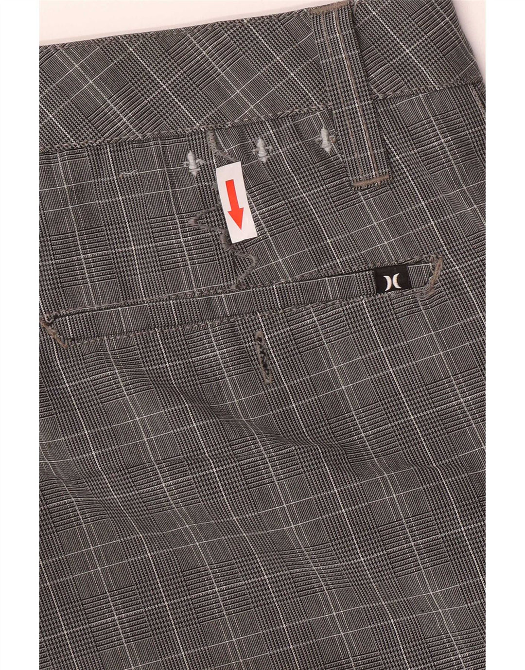 Pantaloni scurți cargo Hurley pentru bărbați, mediu W30, poliester cu carouri gri