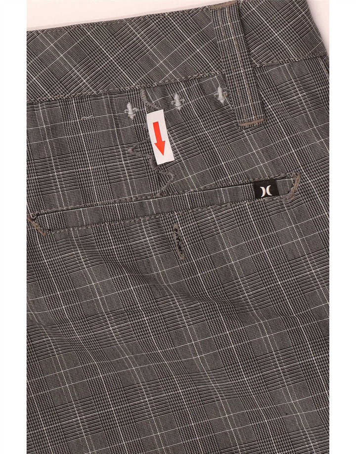 Pantaloni scurți cargo Hurley pentru bărbați, mediu W30, poliester cu carouri gri