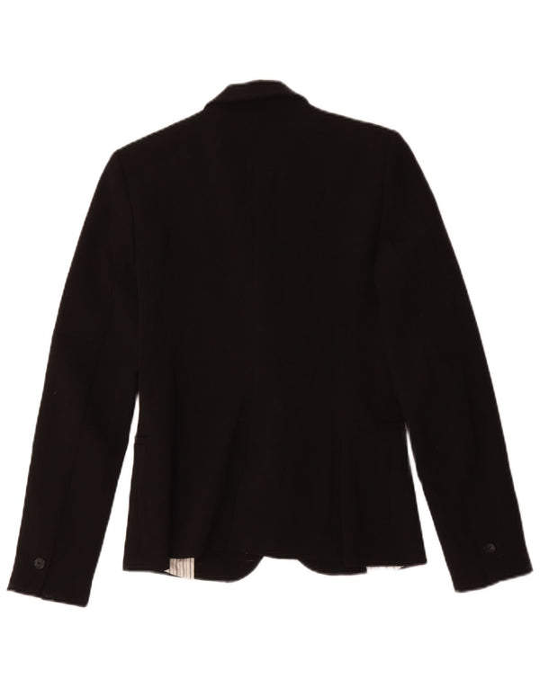 Sacou blazer pentru femei Zara, cu 1 nasture, UK 10, poliester negru mic