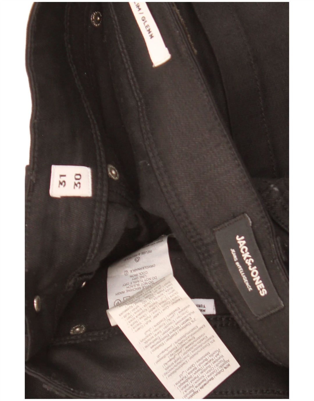 Blugi Jack & Jones GLENN Slim pentru bărbați W31 L30 bumbac negru