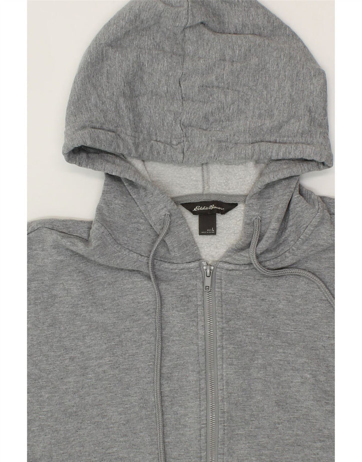 EDDIE BAUER Mens Zip Hoodie Sweater Large Grey Viscose Vintage Eddie Bauer and Second-Hand Eddie Bauer from Messina Hembry 