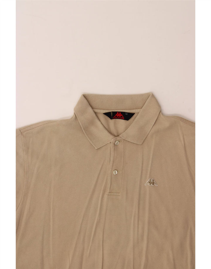 KAPPA Mens Polo Shirt Large Beige Cotton Vintage Kappa and Second-Hand Kappa from Messina Hembry 