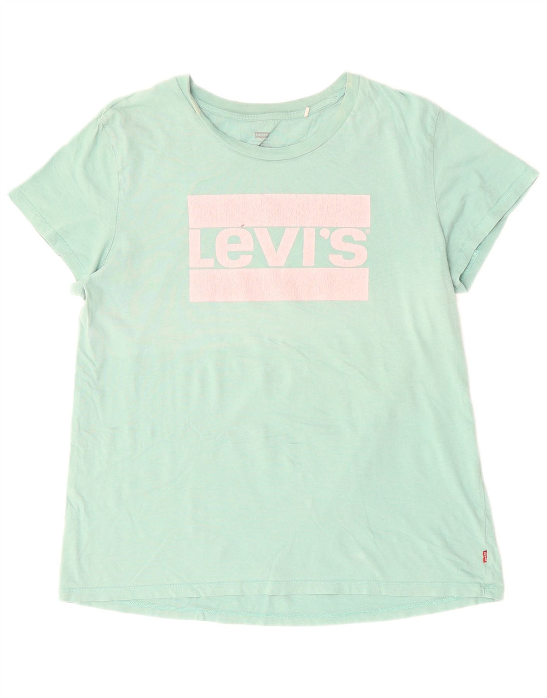 Tricou grafic pentru femei LEVI'S Top UK 16 mare din bumbac turcoaz