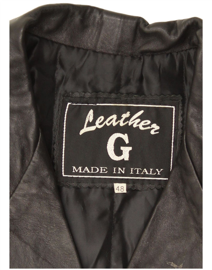 Geacă de piele vintage pentru femei IT 48 XL din piele neagră