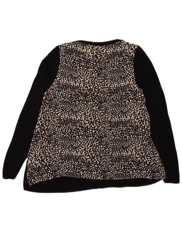 Marks & Spencer Top pentru femei cu mânecă lungă UK 12 Medium Black Animal Print