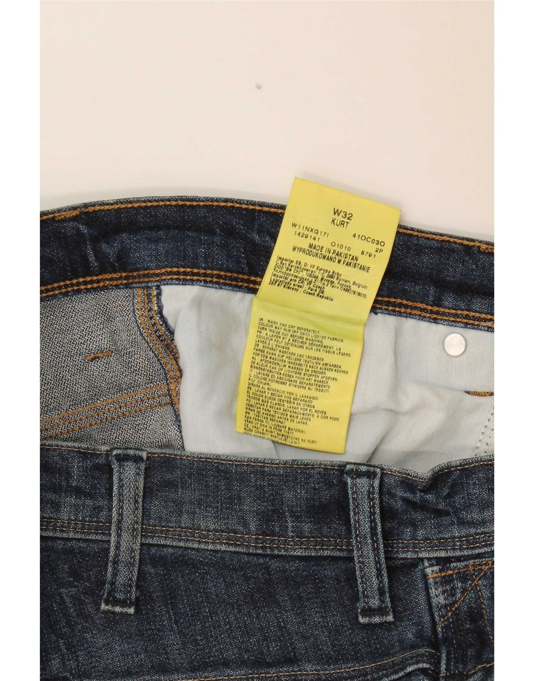 Pantaloni scurți Wrangler Kurt Denim W32, bumbac albastru mediu
