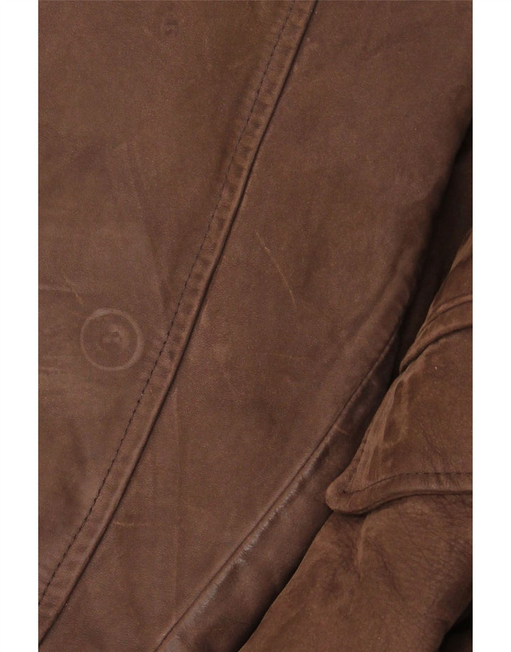 Jachetă de piele vintage pentru bărbați UK 42 XL din piele maro