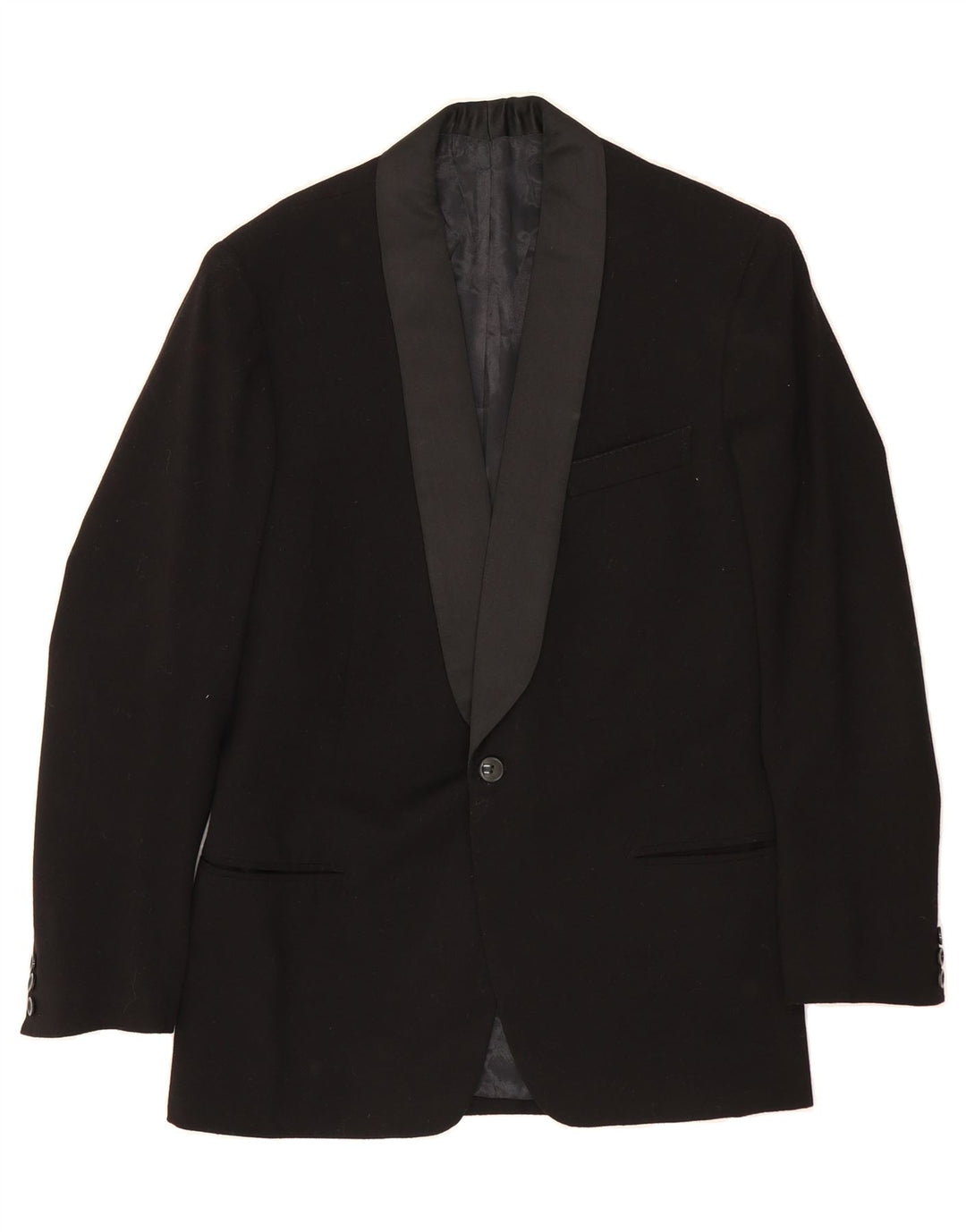 VINTAGE Mens 1 Button Blazer Jacket UK 38 Medium Black Vintage Vintage and Second-Hand Vintage from Messina Hembry 