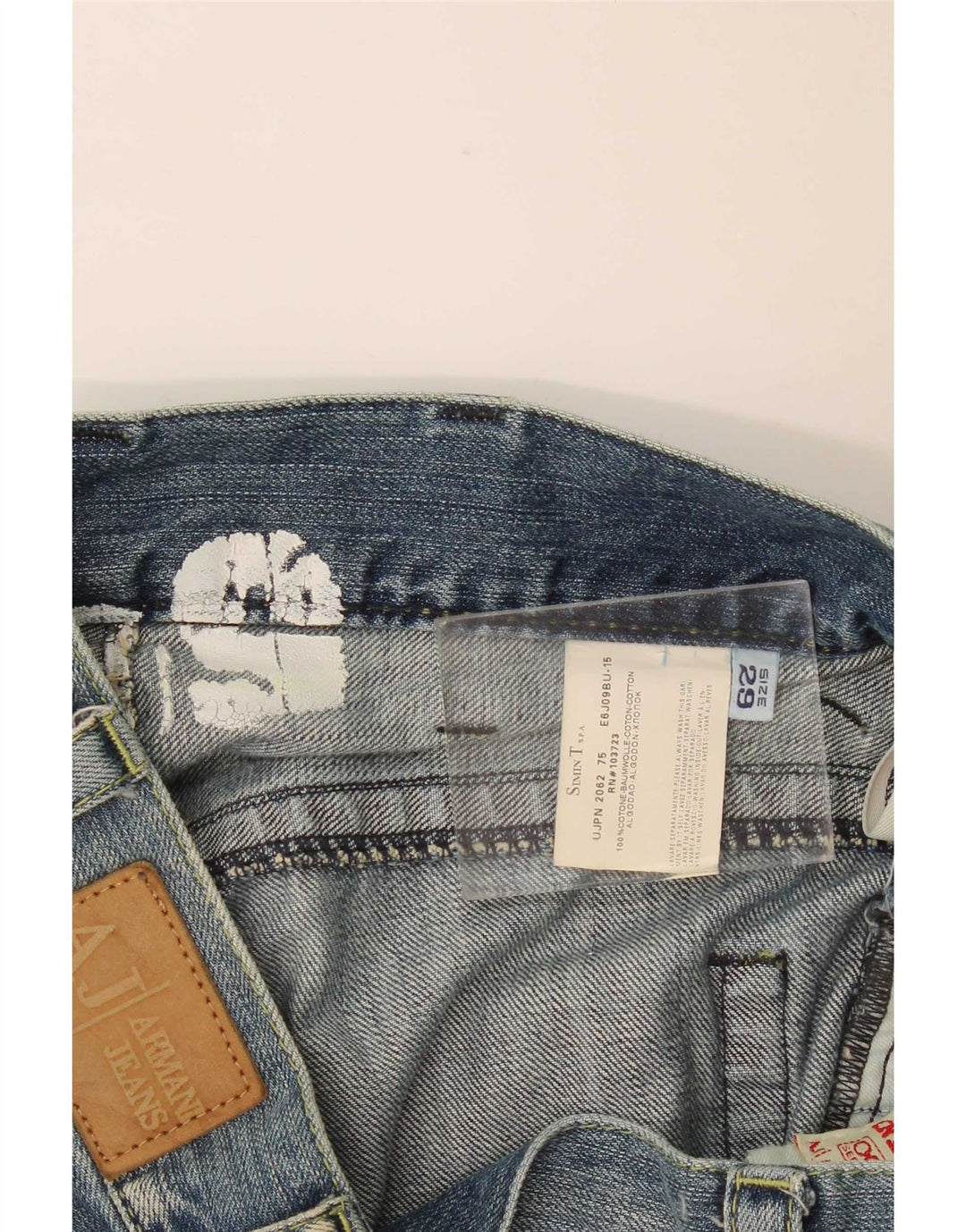 Blugi pentru femei Armani cu picioare largi W29 L32 Bumbac albastru