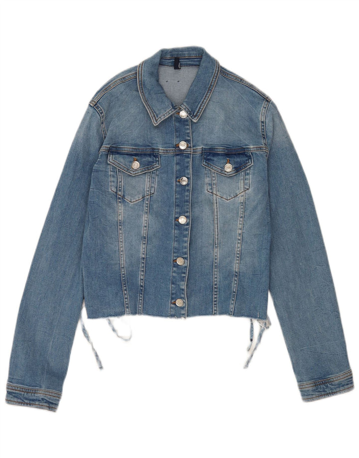 Jachetă de denim crop Liu Jo pentru femei UK 14 Large Blue