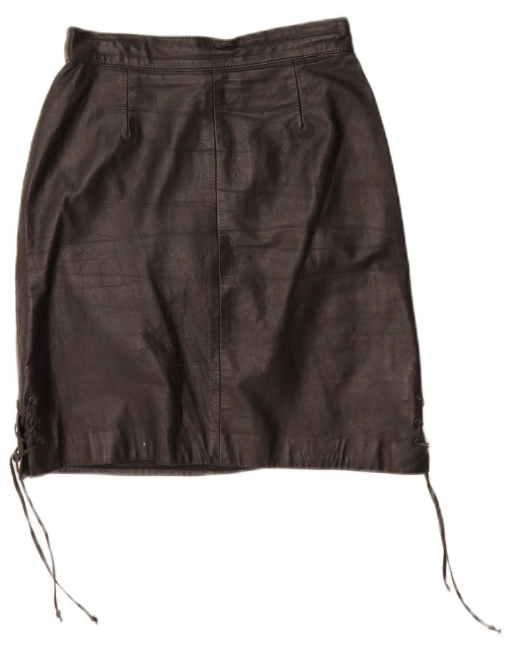 Fusta din piele pentru femei VINTAGE EU 34 XS W24 Piele neagra