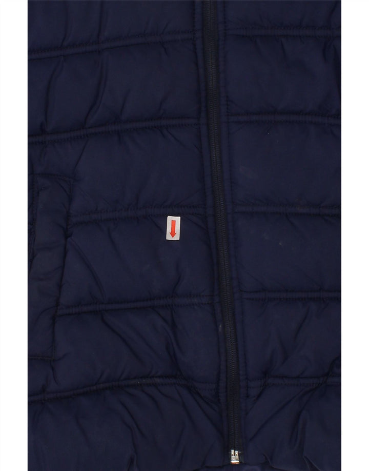 BENETTON Boys Hooded Padded Jacket 8-9 Years Large  Navy Blue Polyester Vintage Benetton and Second-Hand Benetton from Messina Hembry 