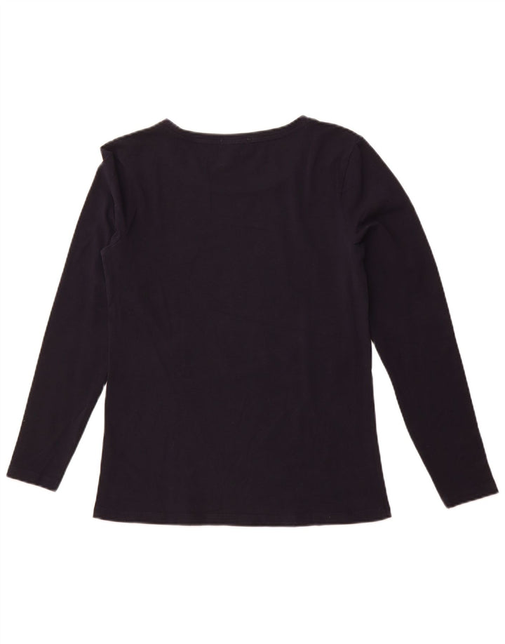 BARBOUR Top cu grafică pentru femei cu mânecă lungă UK 10 Mic bleumarin de Crăciun