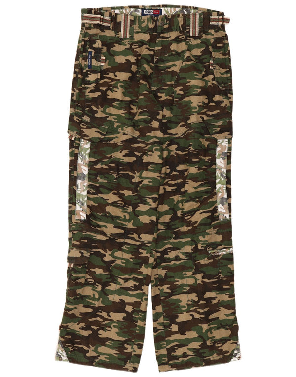 Pantaloni cargo drepți vintage pentru bărbați W36 L32 bumbac kaki camuflaj