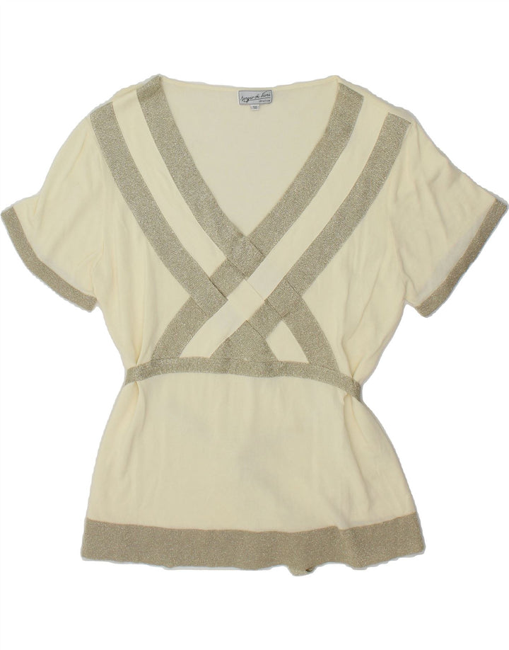 VINTAGE Womens Blouse Top IT 50 XL Off White Vintage Vintage and Second-Hand Vintage from Messina Hembry 
