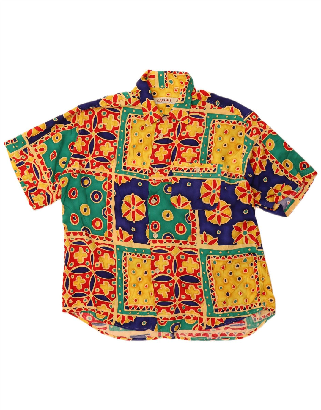 Cămașă cu mânecă scurtă pentru bărbați Cavori Mărimea 43/44 XL Motiv multicolor