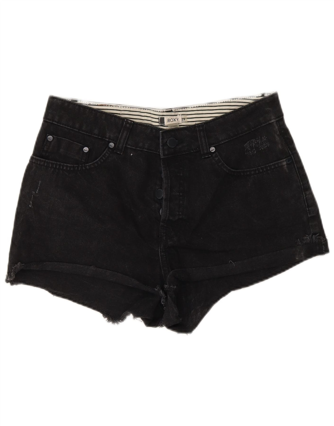 Pantaloni caldi din denim pentru femei Roxy W29 bumbac mediu negru