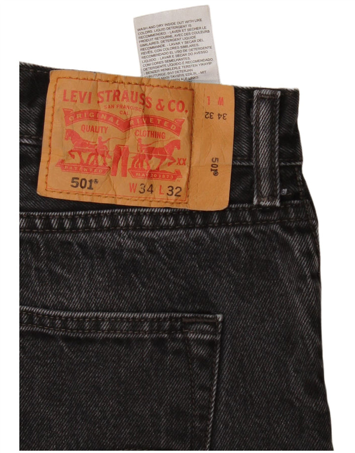 Blugi drepti pentru bărbați Levi's 501 W34 L32 negri