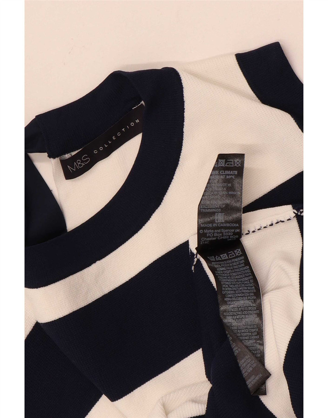 Vestă Marks & Spencer pentru femei UK 12 Medium Bleumarin Poliamidă cu dungi