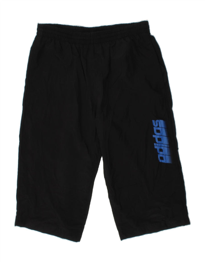 ADIDAS Boys Graphic Bermuda Sport Shorts 15-16 Years  Black Polyester Vintage Adidas and Second-Hand Adidas from Messina Hembry 