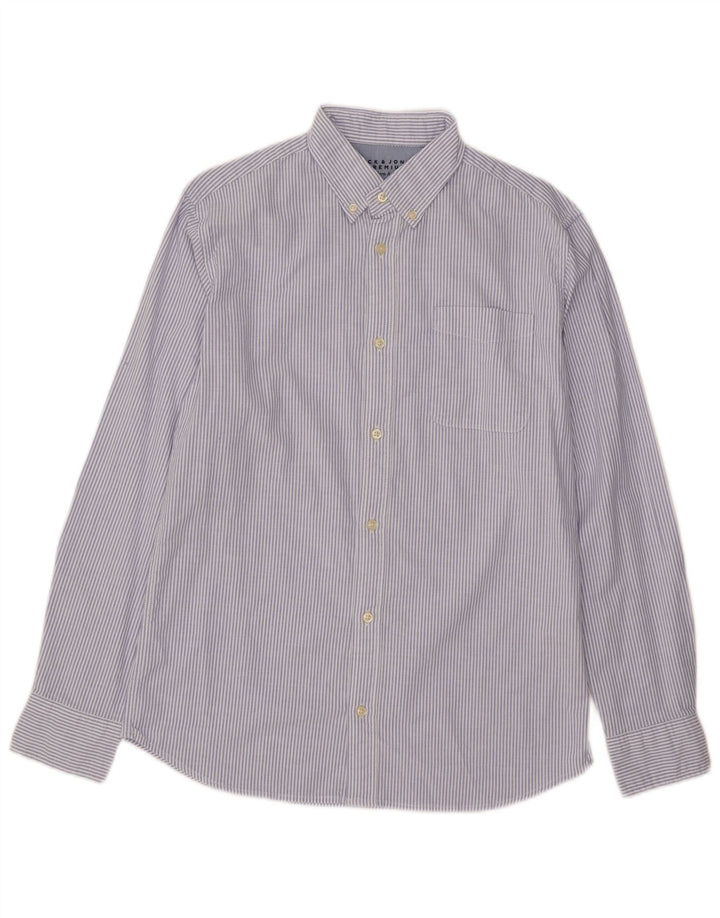 Cămașă Oxford Jack & Jones pentru bărbați, bumbac cu dungi albastre medii