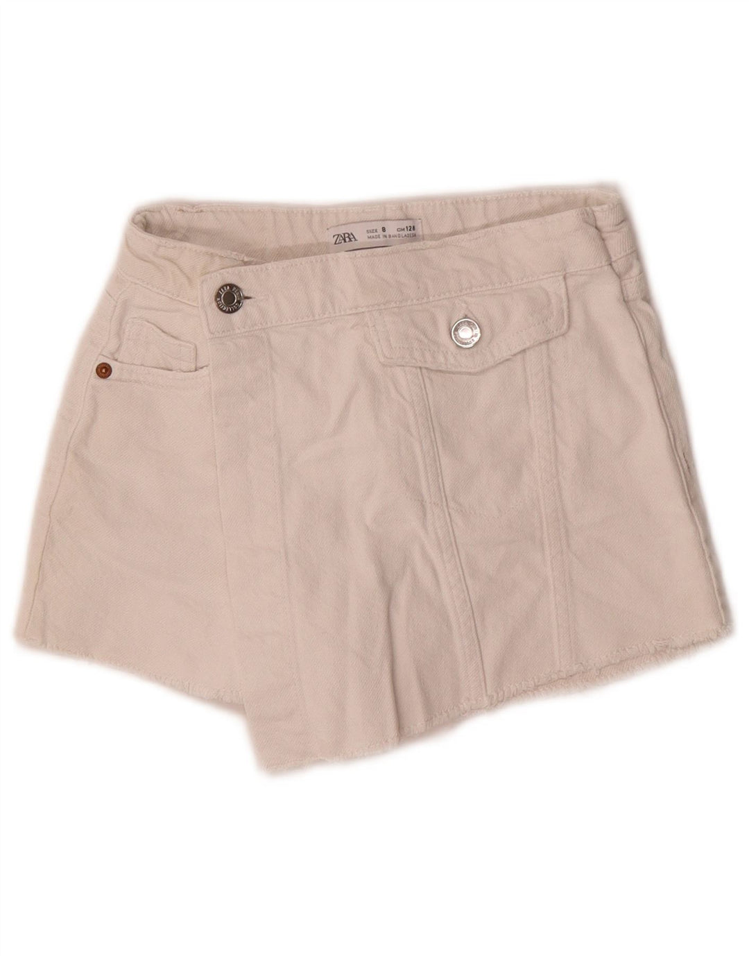 Pantaloni Scurt Denim Zara Fete 7-8 Ani W20 Alb
