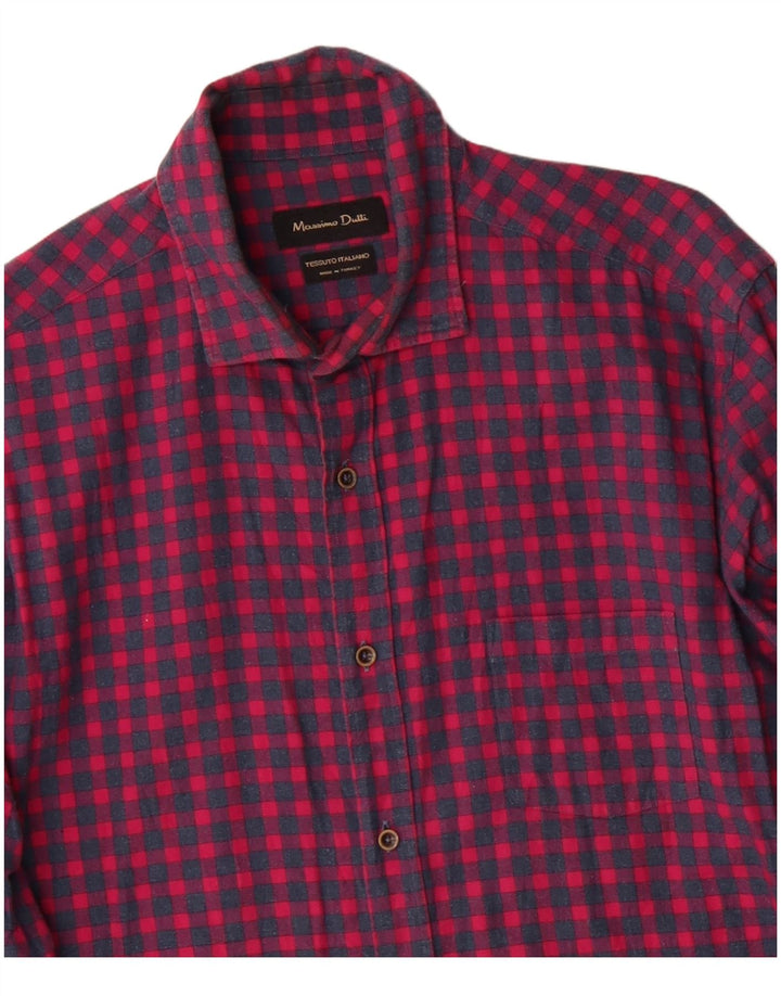 Cămașă de flanel pentru bărbați MASSIMO DUTTI, mare, roșu, din bumbac