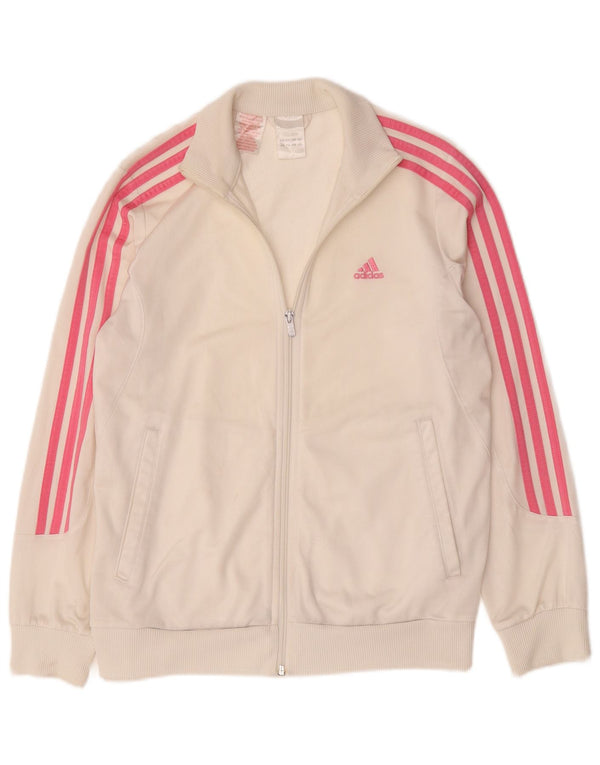 Jachetă Adidas Fete Trening Top 13-14 Ani Poliester Alb