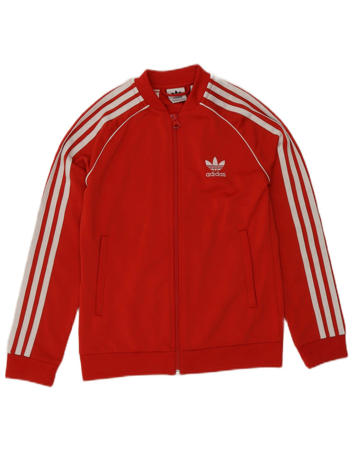 Jachetă de trening pentru băieți Adidas 9-10 ani poliester roșu