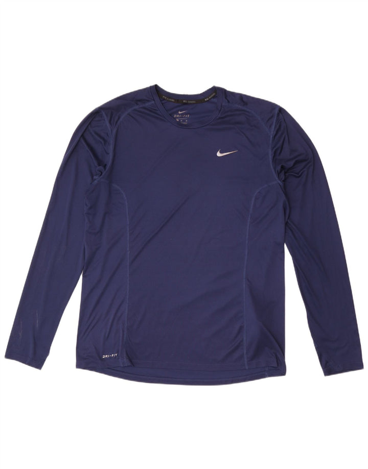 Nike pentru bărbați Dri Fit Top cu mânecă lungă XL bleumarin poliester