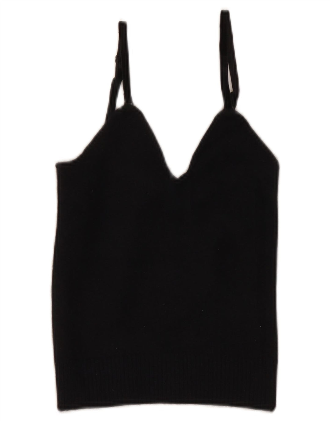 Emporio Armani Crop Cami Top pentru femei IT 40 Lână mică, albastru bleumarin