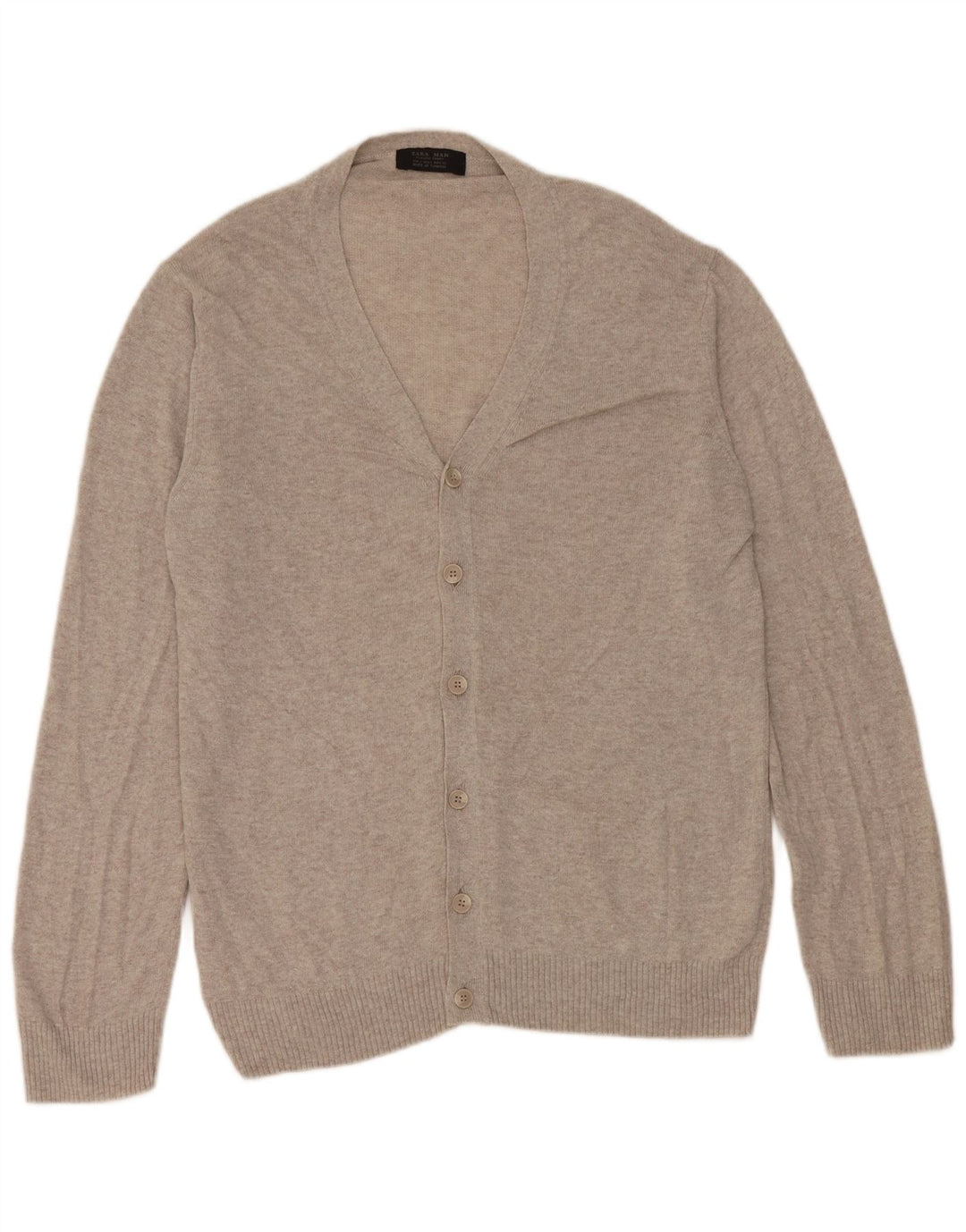 Pulover cardigan pentru bărbați Zara, mare, gri din viscoză