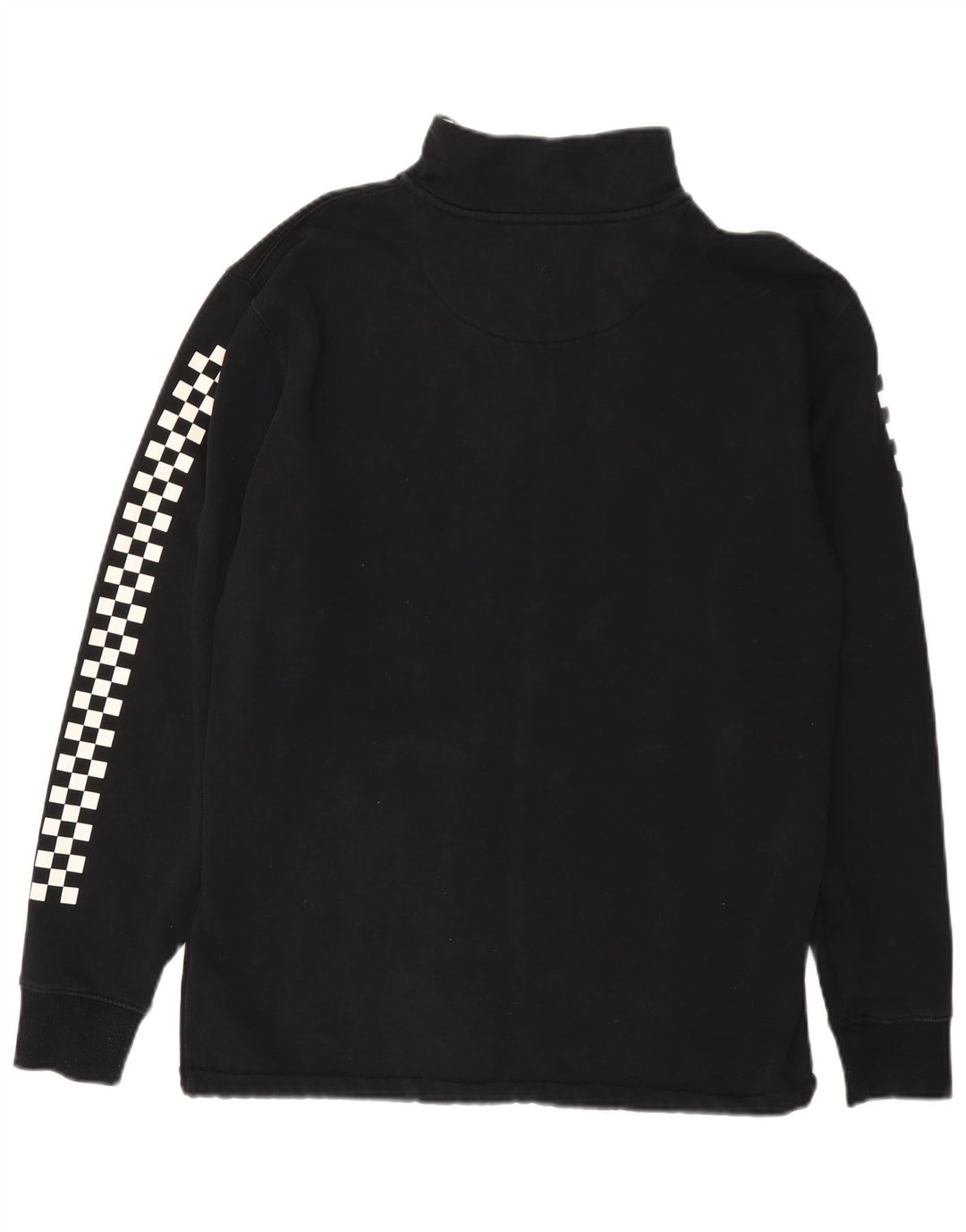 Pulover VANS pentru bărbați, cu fermoar, cu gât, bumbac geometric negru mediu