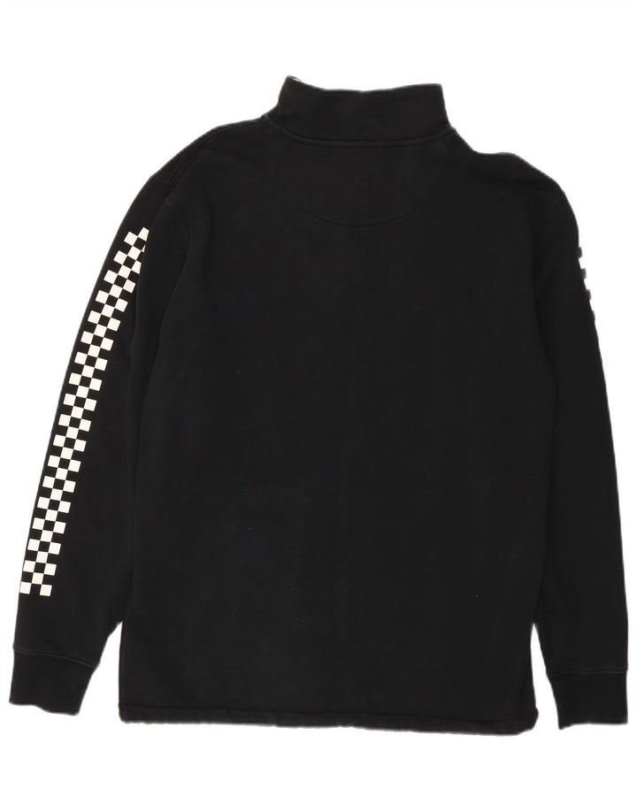 Pulover VANS pentru bărbați, cu fermoar, cu gât, bumbac geometric negru mediu