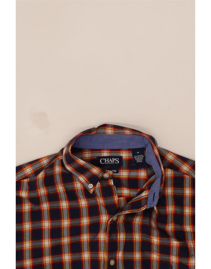 CHAPS Mens Shirt Medium Navy Blue Check Cotton Vintage Chaps and Second-Hand Chaps from Messina Hembry 