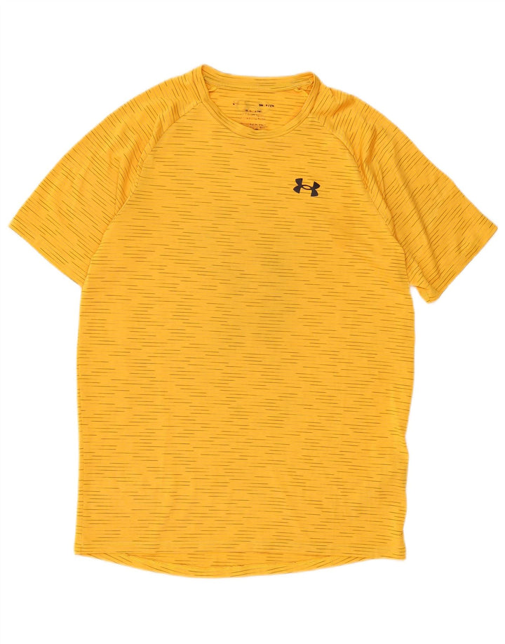 Tricou Under Armour pentru bărbați Top mic din poliester cu dungi galbene