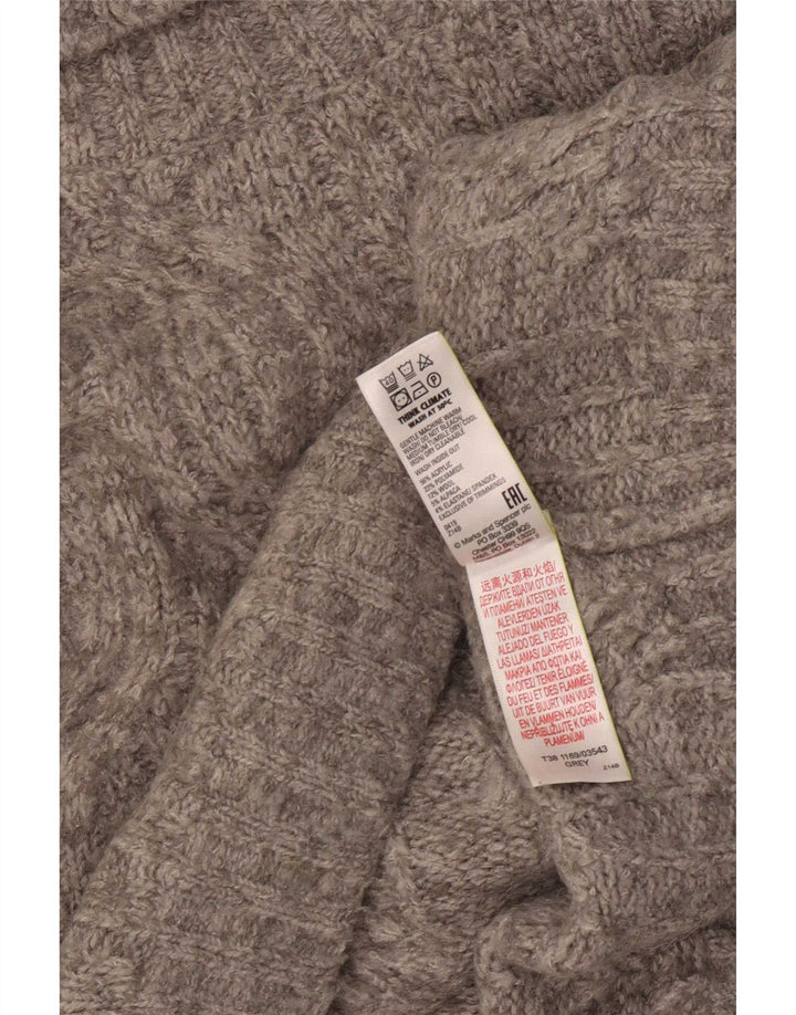 Marks & Spencer Pulover supradimensionat pentru femei cu gât rulat, UK 16, mare, gri
