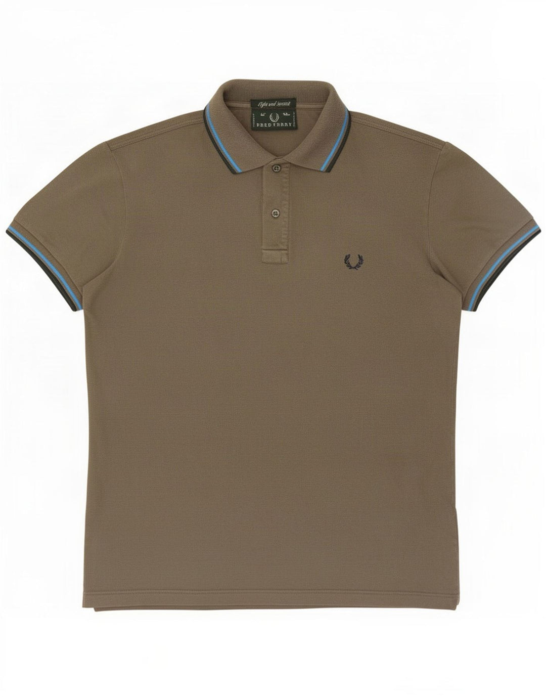 Cămașă polo Fred Perry pentru bărbați, bumbac cu dungi kaki mediu