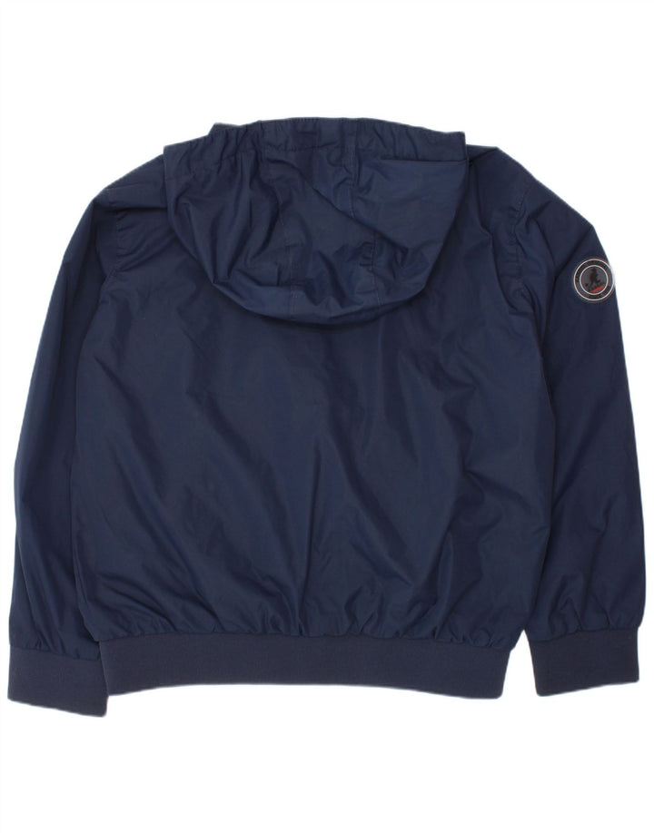 Jachetă bomber cu glugă KANGOL pentru băieți 7-8 ani poliester bleumarin