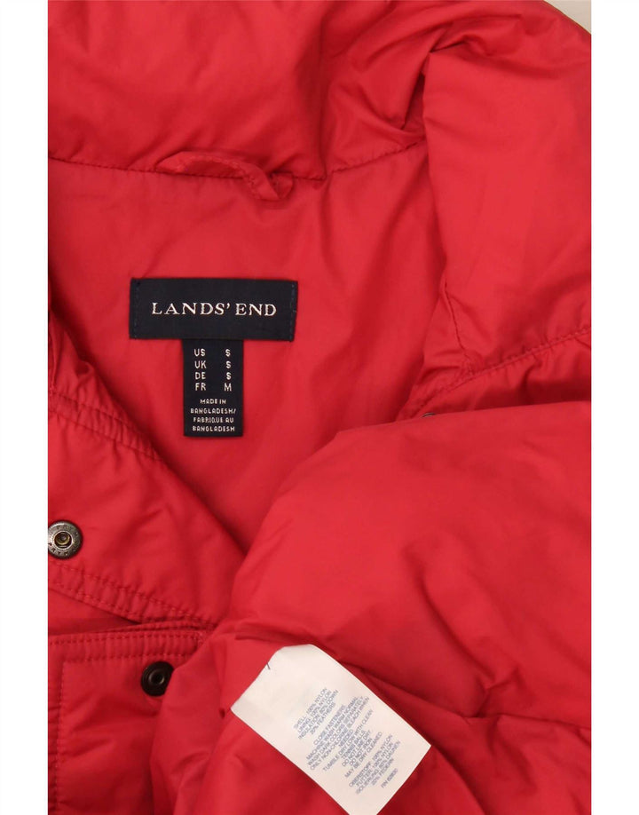 Gilet căptușit supradimensionat pentru femei Lands End UK 10 Small Red Nylon