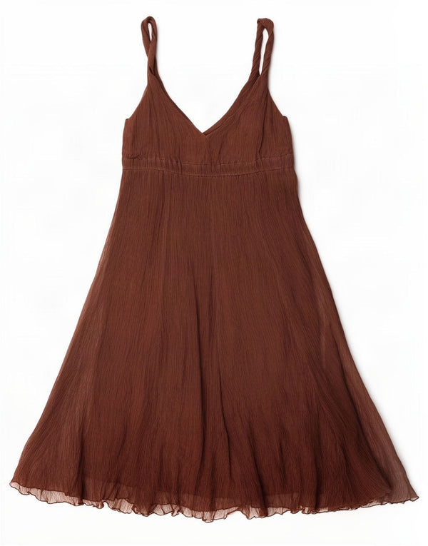 Marella Womens Sleeveless A-Line Dress UK 8 Small Brown
