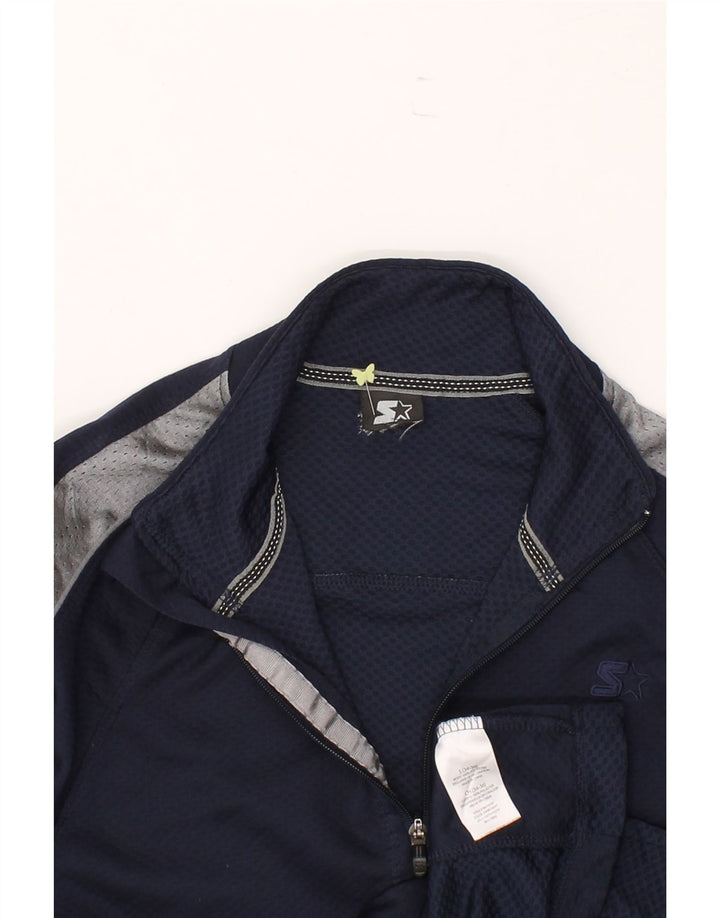 STARTER Mens Tracksuit Top Jacket Small Navy Blue Colourblock Polyester Vintage Starter and Second-Hand Starter from Messina Hembry 