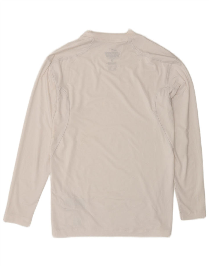 Top de compresie Nike pentru bărbați cu mânecă lungă UK 42/44 Sport mare din poliester alb