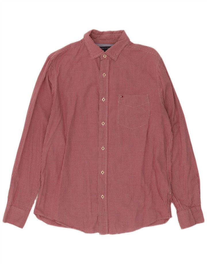 Cămașă pentru bărbați Tommy Hilfiger Classic Fit, din bumbac roșu Gingham